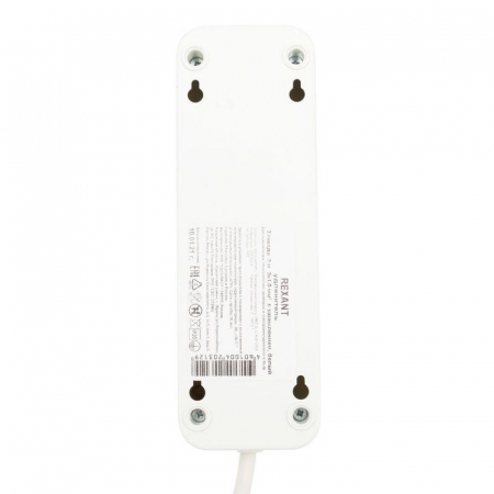 Удлинитель 3х3м с заземл. 16А IP20 ПВС 3х1 бел. Rexant 11-8734