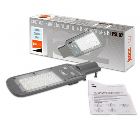 Светильник светодиодный PSL 07 30Вт 5000К IP65 180-260В AC ДКУ уличный JazzWay 5041035