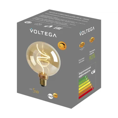 Лампа светодиодная филаментная Loft 271 G125 5Вт 1800К E27 DIM Voltega 8558