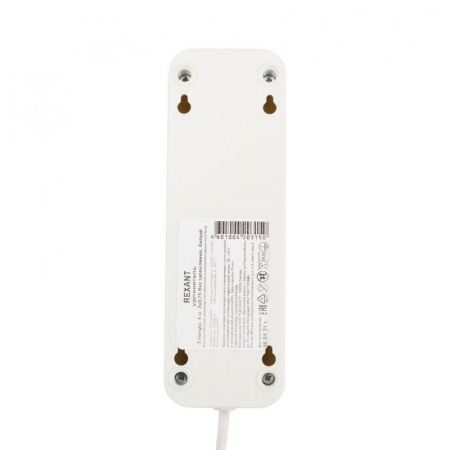 Удлинитель 3х5м без заземл. 6А IP20 ШВВП 2х0.75 бел. Rexant 11-8737
