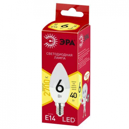Лампа светодиодная LINE LED B35-6W-827-E14 R B35 6Вт свеча E14 тепл. бел. ЭРА Б0052383