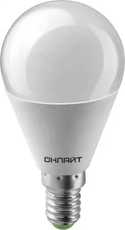 Лампа светодиодная 61 965 OLL-G45-10-230-2.7K-E14 10Вт шар 2700К тепл. бел. E14 1000лм 176-264В ОНЛАЙТ 61965